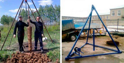 Tripé manual para poços de água Opções para a plataforma de perfuração em forma de tripé