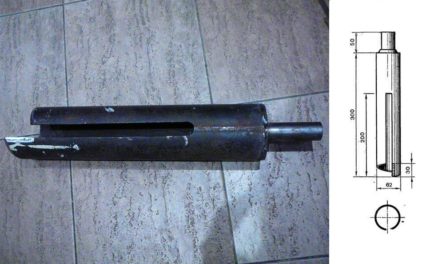 Simplified drill-spoon for drilling wells on clay soils Simplified drill spoon