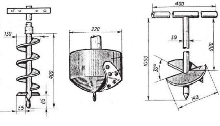 DIY auger drill for a well Spiral Drill Drawing