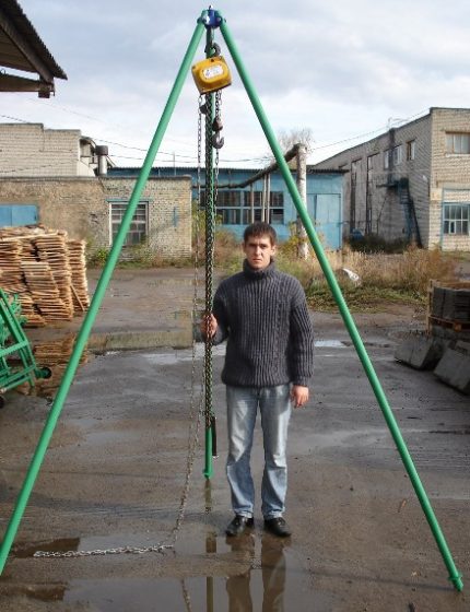 Do-it-yourself shock-rope drilling rig Shock Rope Method