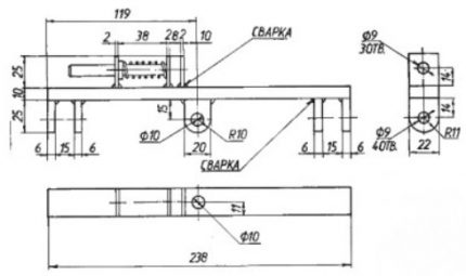Production of well cleaning equipment Traverse with a latch rod
