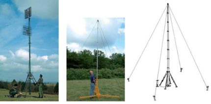 Mât de tube en acier avec extensions