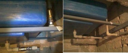 Diagrama de um ramal de abastecimento de água com bombas para aumentar a pressão Instalação da válvula de retenção