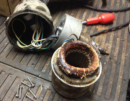 Enroulement de pompe brûlé