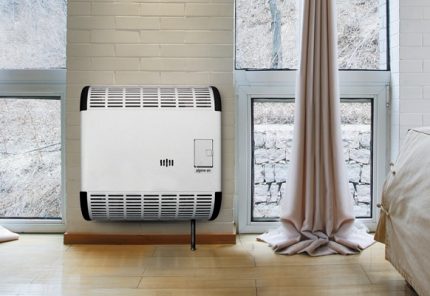 Convecteur mural à gaz dans la chambre