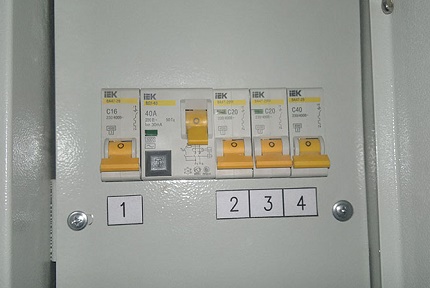 Power off in the panel for work Disabling voltage in the shield