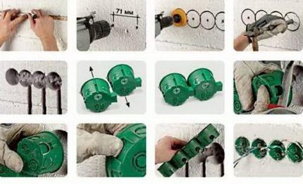 Installation d'une prise de courant dans le béton