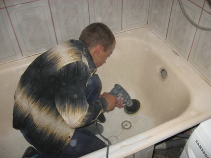 Restauration de bain en fonte