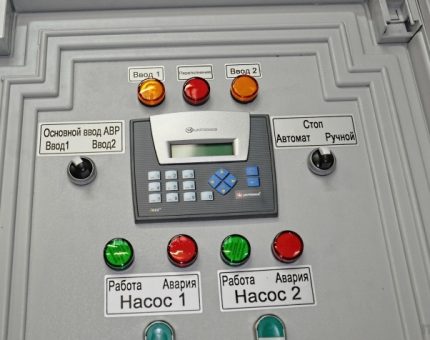 Panneau de commande de la pompe de secours Panneau de contrôle