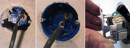 Çıkış mekanizmasının gizli bir kablo soketine takılması Bardak montajı ve tel montajı