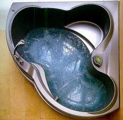 Forme de cuvette de bain en acier asymétrique Modèle d'angle asymétrique