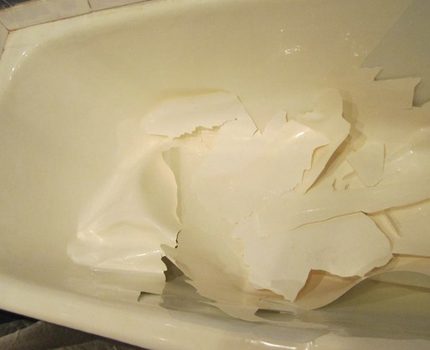 Schlechte Flüssigkeit ist nicht für die Wiederherstellung eines Bades geeignet Schlechtes Zeug