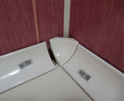 Elements for installing a curb around the perimeter of the bath Corner Selection