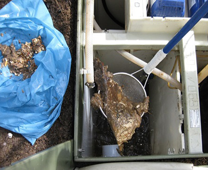 Nettoyage de la fosse septique Topop des contaminants insolubles Collecte des ordures