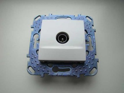 Prise pour un câble coaxial pour connecter un téléviseur Prise TV simple