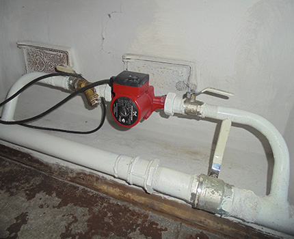 Installing the pump on the bypass