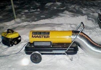 Pistolets à air chaud contre les calottes glaciaires