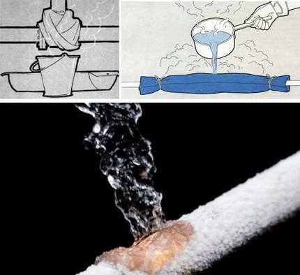 Dégivrage du système sous l'eau chaude