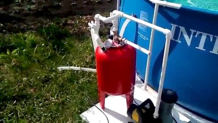 Membran tankından havuz için ev yapımı kum filtresi Kapalı bir genleşme deposundan kum filtresi