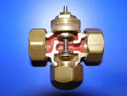Robinet à trois voies pour le chauffage