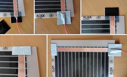 DIY Infrarot Fußbodenheizung Handbuch Schneiden und Anschlussklemme