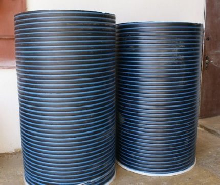 The appearance of the plastic insert in the well Plastic threaded well rings