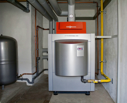 Diagrama esquemático da instalação em uma caldeira com uma caldeira de ignição piezo Ignição da caldeira