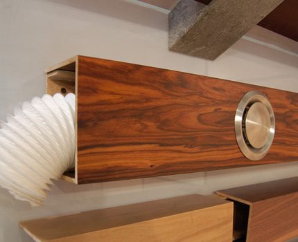 Wooden duct duct for hoods in the kitchen Wooden box