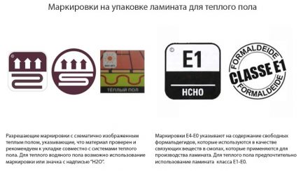 Marquage linoléum à poser sous un film chauffant au sol Marquage linoléum