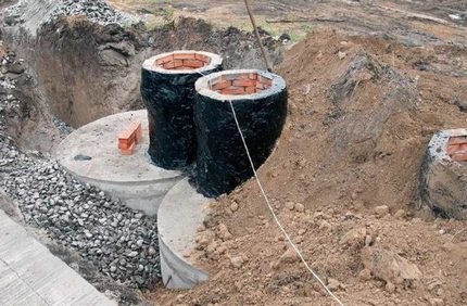 Comment faire une simple fosse septique d'anneaux en béton Col en briques