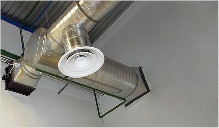 Dispositifs pour le fonctionnement de la ventilation d'alimentation et d'extraction Diffuseur au plafond