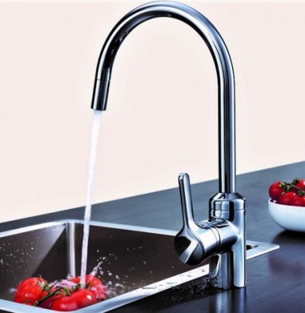 A posição do jato em relação à pia