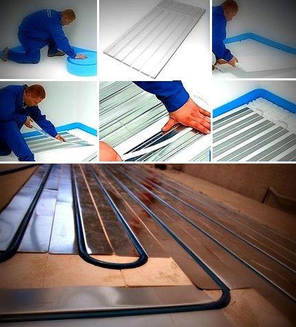 L'appareil est un chauffage au sol sous linoléum