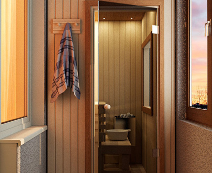 Electric heater on the balcony