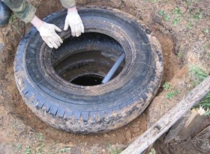 Fossa de pneus - opção de orçamento para esgoto Cesspool