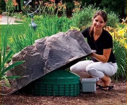 Aménagement paysager d'un puisard d'anneaux en béton Couverture décorative en plastique