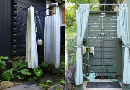 DIY outdoor heated shower Open shower