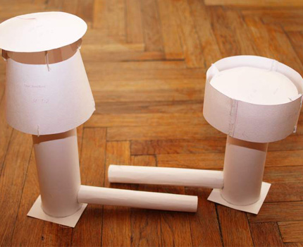 Modelagem de defletor de bricolage Defletor de protótipo de papel