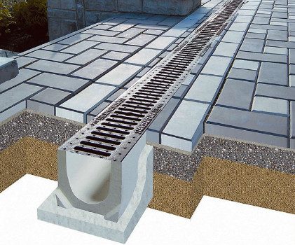 Éléments de drainage DIY Plateau en béton avec grille en acier galvanisé