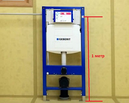 The distance between the drain button and the floor
