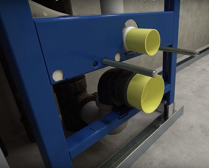 Rods for fastening the toilet bowl