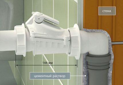 Anschließen eines Rückschlagventils über eine Biegung