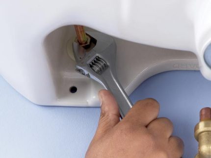 So installieren Sie eine Spüle mit einem Sockel Mutter festziehen