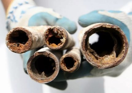 Parois des tuyaux avant et après nettoyage