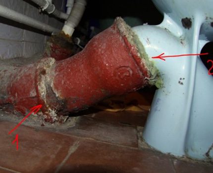 Dismantling a cast iron drain from an old toilet Cast iron drain