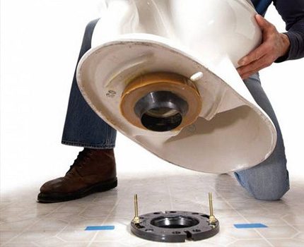 How to easily remove an old toilet embedded in the floor The toilet outlet is embedded in the floor
