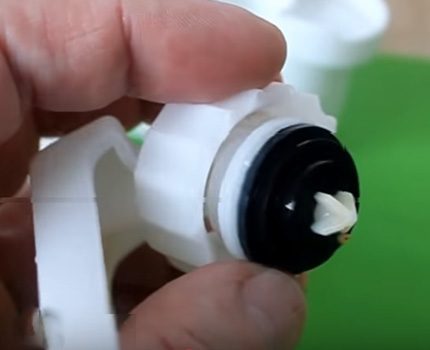 Disassembled tank fittings