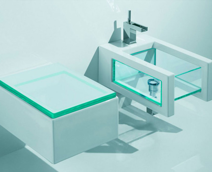 Toilettenschüssel und Bidet mit Mixer Toilette und Bidet in einer Lösung