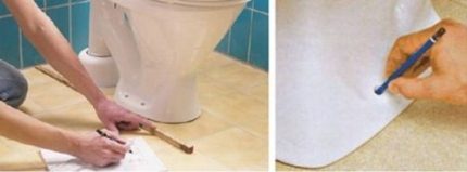 How to mark a place before installing a bidet Layout for installing a bidet