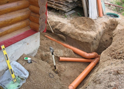 Installation de canalisation d'assainissement